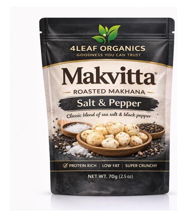 Makvitta Salt and Pepper roasted makhana pouch